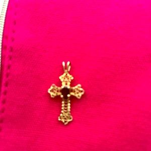Gorgeous 14k gold garnet cross real garnet and gold charm